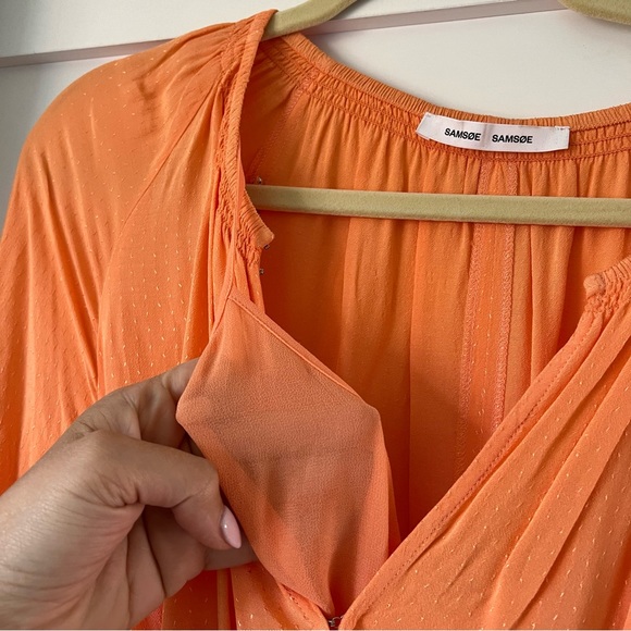 Samsoe samsoe orange maxi long sleeve dress size large - Picture 5 of 7